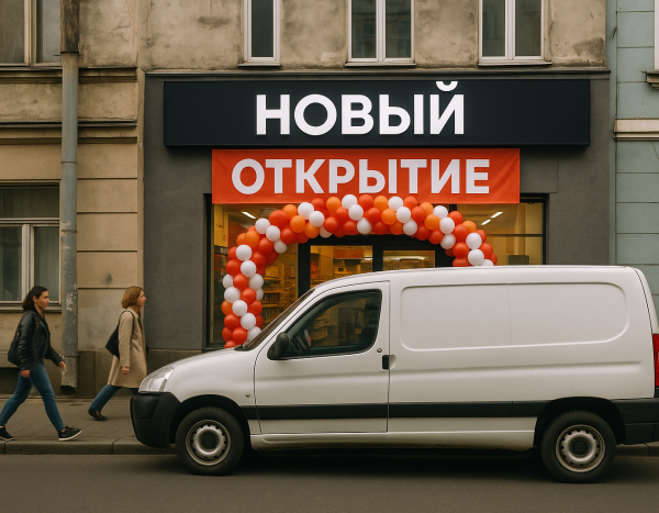 Открытие нового франчайзингового магазина на улице