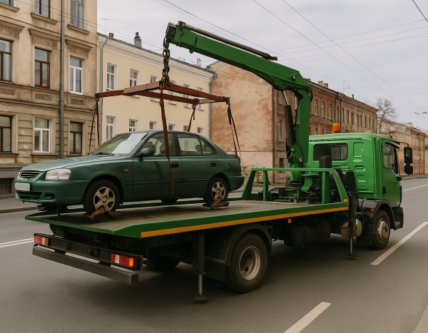 Эвакуация автомобиля с улицы в России